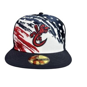 Corpus Christi Hooks Hat Cap Fitted Mens 7 MILB Baseball Patriotic New Era